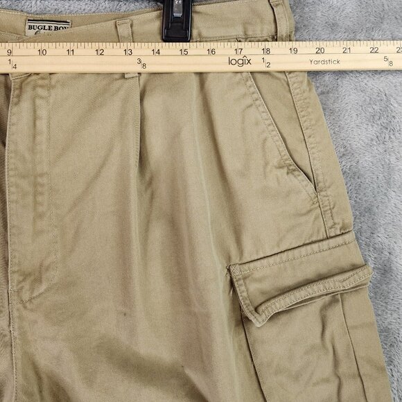 Bugle Boy Original Shorts Mens 40 Beige Khaki Pleated Vintage Casual Preppy Dad - Picture 4 of 11